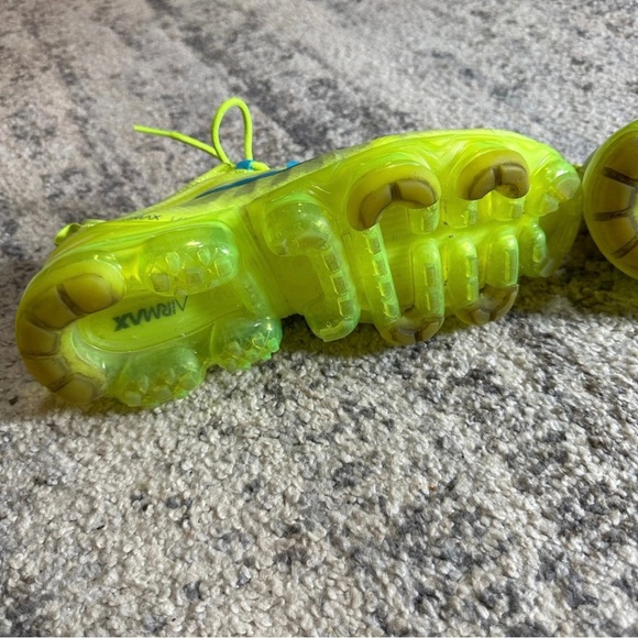 Nike Women’s VaporMax Plus Shoes - Neon Green and Blue - Picture 5 of 6